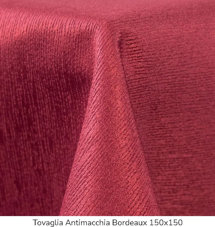 TOVAGLIA 150X150 TIZZY STOFFEE ANTIMACCHIA BORDEAUX POLIESTERE 12PZXCT