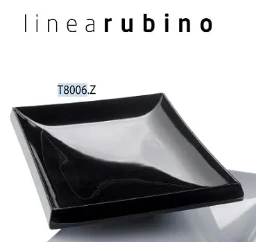 PIATTO RETTANGOLARE RUBINO CM25X17.5 H3 MELAMINA NERO