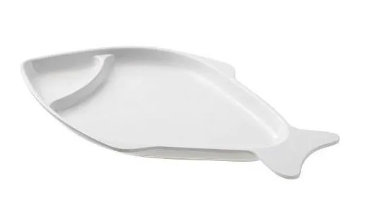 PIATTO PESCE CM38X22 H3 MELAMINA BIANCO