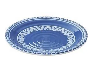 PIATTO PIANO TONDO ITACA CM26.5 H2 MELAMINA BLU/BIANCA