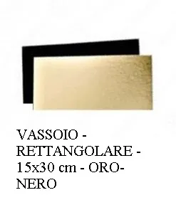 VASSOIO TRONCHETTO RETTANGOLARE CARTA 15X30 ORO-NERO 10KG