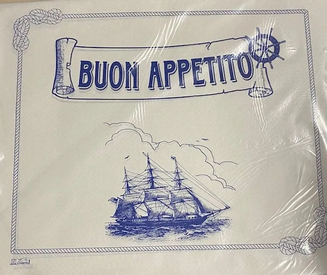 TOVAGLIETTA 30X40 KRAFT CARTA VELIERO BLU 500PZX5CF