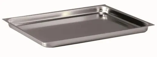 BACINELLA RETTANGOLARE GN 2/1 H20 65X53CM BORDO LISCIO ACCIAIO