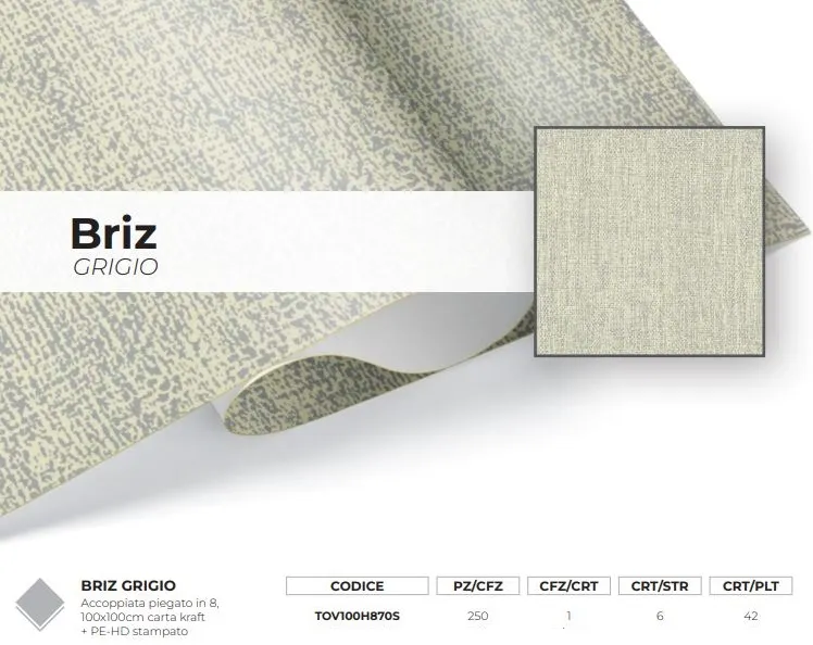 COPRIMACCHIA 100X100 GOFFRATA BRIZ GRIGIO 250PZXCT