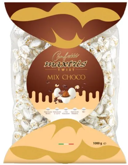 CONFETTO IMBUSTATO TWIST MIX CHOCO BIANCO MAXTRIS 1KG