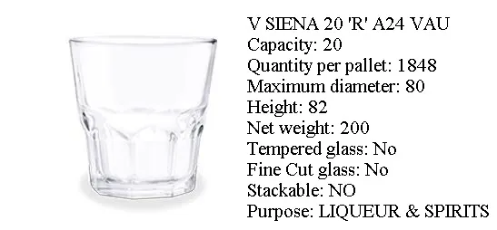 BICCHIERE TUMBLER BASSO SIENA 20CL 24PZXCF VETRO