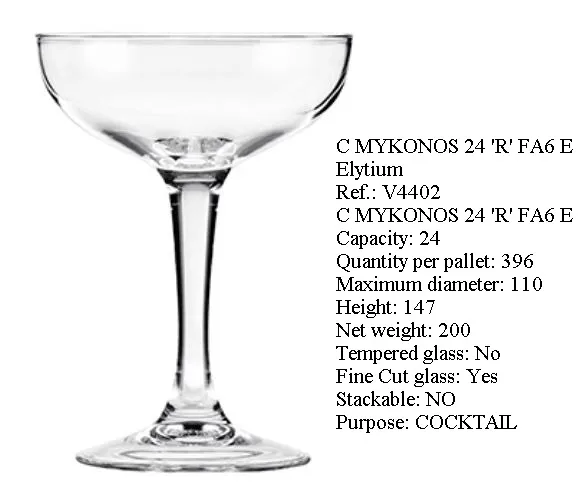 BICCHIERE CALICE MYKONOS 24CL 6PZXCF VETRO