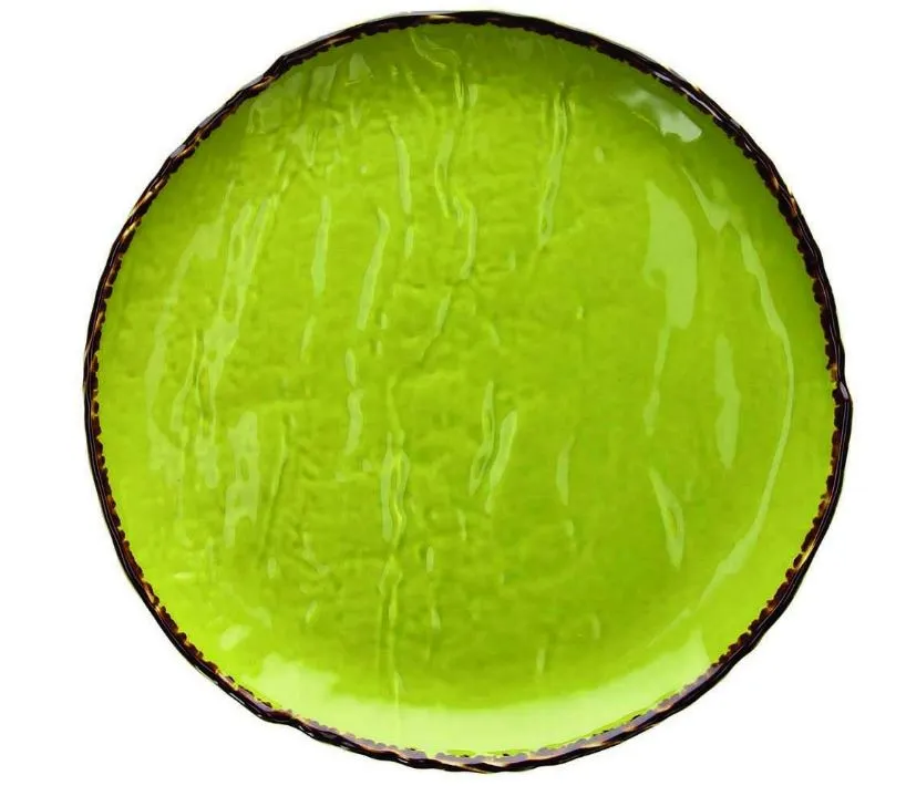 PIATTO PIANO TONDO VULCANIA VEGGIE D26 PORCELLANA VERDE 3PZXCF