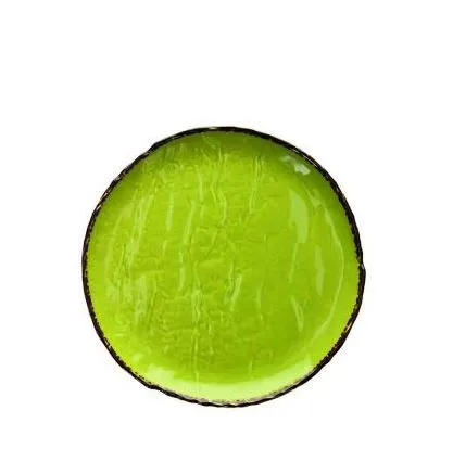 PIATTO DESSERT TONDO VULCANIA VEGGIE D21 PORCELLANA VERDE 6PZXCF