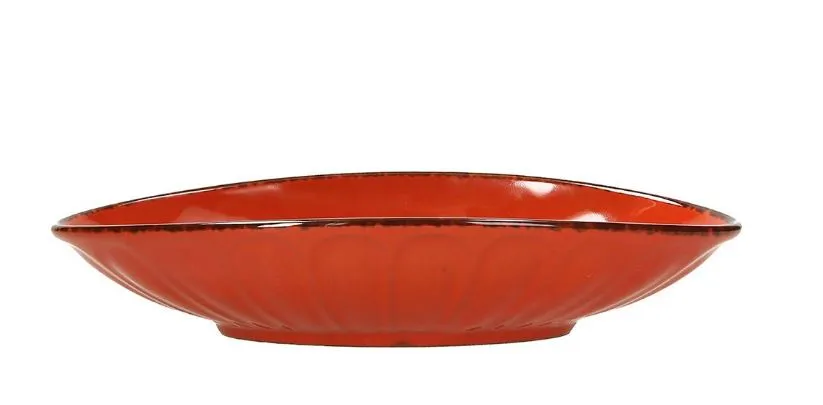 PIATTO PIANO OVALE VULCANIA VEGGIE CM21.5X12 PORCELLANA ARANCIO 6PZXCF