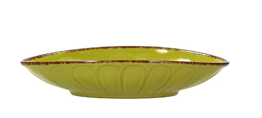 PIATTO PIANO OVALE VULCANIA VEGGIE CM21.5X12 PORCELLANA VERDE 6PZXCF