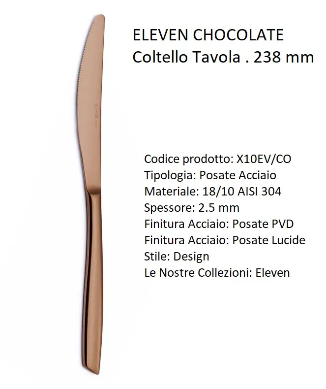 COLTELLO ACCIAIO ELEVEN CHOCOLATE 238MM 12PZX10CFXCT